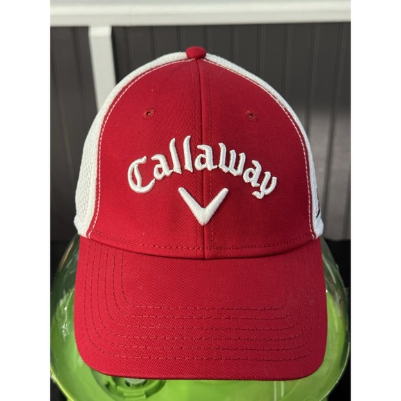 Callaway XHOT Red and White‎ Flex Fit Hat Odyssey Tour Authentic - Picture 1 of 8